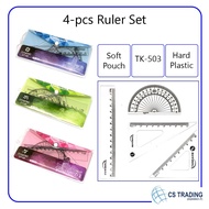 4 PCS Ruler Set Square Soft Ruler Triangle Protractor TK-503
