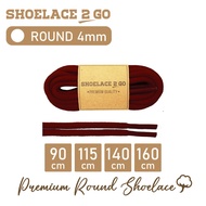 SHOELACE 2 GO ROUND SHOELACES - SR4 - F2 - MAROON - 4MM - 90CM 115CM 140CM 160CM Thick Shoe Lace