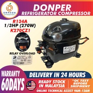 ORIGINAL REFRIGERATOR DONPER COMPRESSOR R134A - 1/3HP (270W)-R CMP-K270CZ1