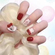 Thai Shop False Nails [DD298]Fashion French Style Flash Drill