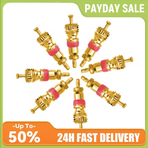 4pcs Schrader Valve Cores Metal Tire A/C Schrader Valve Core with 4-in-1 Tire Valve Stem Remover for