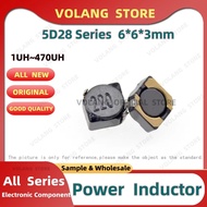 100PCS Power Inductor 5D28 1UH 1R0 2.2UH 3.3 3R3 4.7UH 6.8UH 15U 150 22U 33U 100UH 220UH 330 470U 47