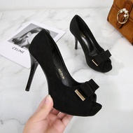 Summer fish mouth stiletto fashion catwalk catwalk super high heel wedding shoes casual women's sing