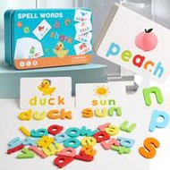 24 Double-Sided Cards + 34 Letter Spelling Game, Montessori Toys, Suitable For Toddlers, Picture Spe