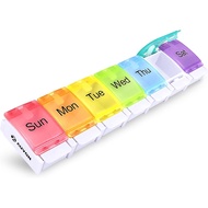 AUVONWeeklyPillOrganizerwithSpringenDesignforArthritisFriendly|Travel7DayPillBowithLargeCompartmentt