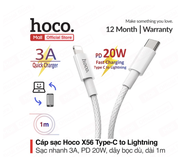 Cáp sạc Nhanh PD 20W X56 iPhone 1212Pro max PD 20W HOCO Type-C to Lightning truyền dữ liệu và sạc nh