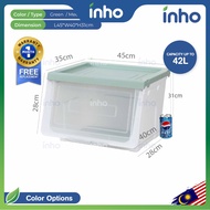 INHO 28/42/54L Large Capacity Storage Box With Transparent Lid Stackable Toy Snack Storage Cabinet