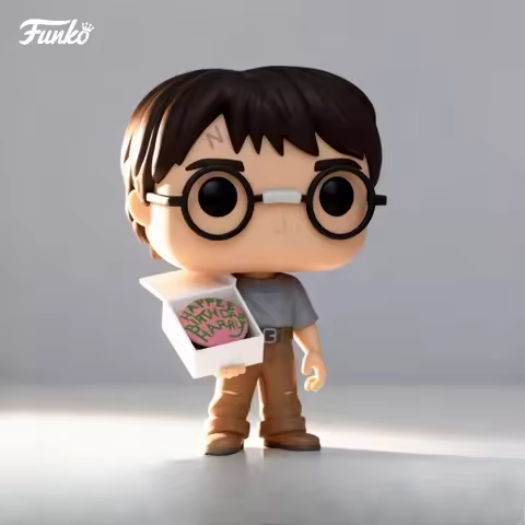 Genuine Edition FUNKO POP《Harry Potter with The Birthday Cake》Action Desktop Decoration Ornament Mod