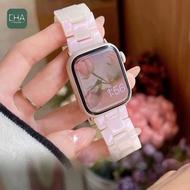 สาย หินอ่อน Cha สายสำหรับ AppleWatch 7 se 6 5 4 3 2 1 สาย smart watch 7 42 มม. 44 มม. 40 มม.38 มม 45MM สีใหม่ small ปรับได้
