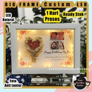Custom 3D Edelweiss Frame Size 34x24x3 cm for Wedding Anniversary Gifts, 1st Anniversary Process, BO