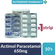 Actimol Paracetamol 650mg Tablet - 10's [Fever and Pain Relief]