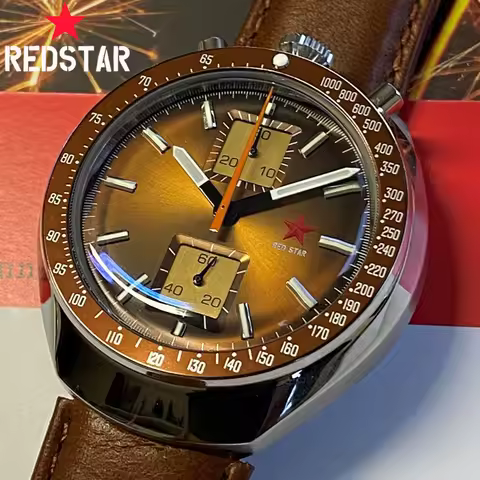 RED STAR 1963 Chronogaph 42mm Men Super Luminous Mechanical Man Watch 21 Zuan Clock Pilot Wristwatch