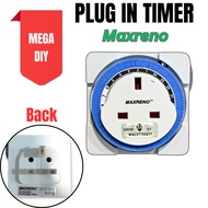 [SIRIM] MAXRENO™ PLUG IN TIMER 13A 24 Hours Analog Timer Plug Timer Switch Mega DiY