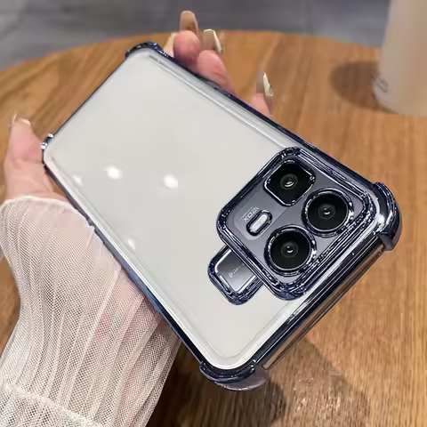 For Realme NEO8 Neo7 Turbo SE Neo7x GT 8 7 Pro 7T Case Transparent Back Panel Solid Color Frame TPU 