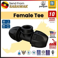 32mm 50mm Female Tee PN16 HDPE Compression Poly Pipe Connector Poly Pipe Fitting Poly Fitting Pipe F
