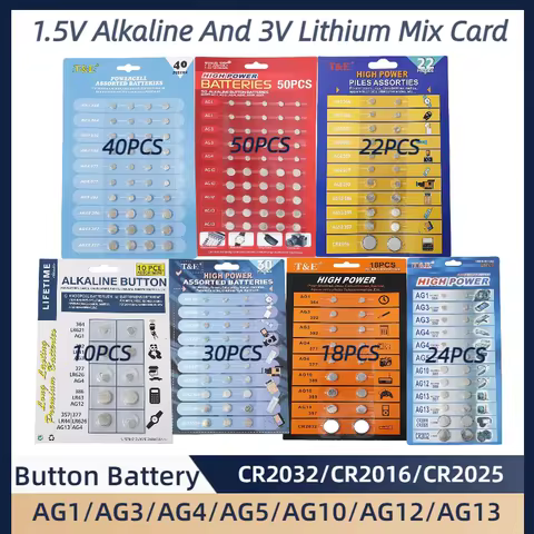 1.5V 3V Button Batteries AG1 AG3 AG4 AG10 AG12 AG13 CR2016 CR2025 CR2032 Lithium Coin Cell Watch Toy
