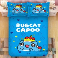 BUGCAT CAPOO  Fitted Bedsheet pillowcase 3D printed Bed set Single/Super single/queen/king beddings korean cotton