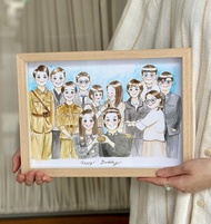 珍珍似顏繪-多人團體款 ( 全家福、禮物、客製化 )