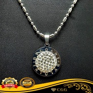 Set Kalung Liontin Wanita Titanium Silver Swarovski Original
