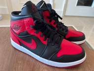 Nike Air Jordan 1 mid ‘Banned‘ US11 slum dunk 櫻木花道