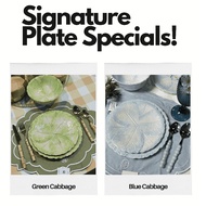 KF Studio - Cabbage Plate Set Plate & Bowl (2 color- Green and Blue)