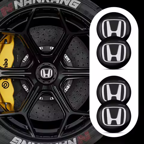 4pcs Car Wheel Center Hub Center Cap Rim Hub Dustproof Cover Emblem Sticker For Honda Dio Civic 8 10