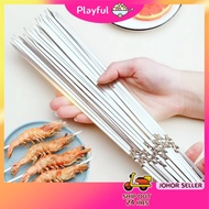 【PLAYFUL】304 Stainless Steel BBQ Stick Drill Meat Lamb String Iron Skewer Tools Needle bbq 不锈钢烧烤串