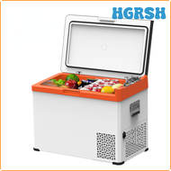 HGRSH Reefer freezer double space mini car refrigerator with Digital display screen ABS barbecue camping fridge Led light HRSJE