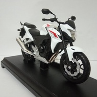 PUTIH Diecast Honda CB500F motorbike, miniature 18 scale sports welly motorbike, white