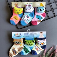 Baby Kingdom 3 pairs of 3D doll baby socks 3D character 3in1