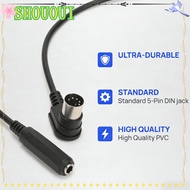 SHOUOUI Sound Adapter Cable, 90 Degree Plug and Play 6.35mm to MIDI 5 Pin Cable, Universal 6.35mm 30