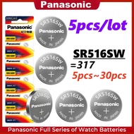5-30PCS Panasonic SR516SW 317 watch button battery for Tissot CK Quartz watch Silver oxide SR516 SW