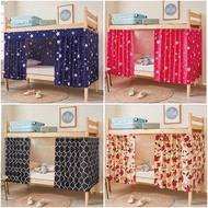 New Bed Curtain Student Private Bunk Dormitory Mosquito Protection Blackout Tent Cover Curtains Black Blue Red Simple Design Star Leaf Printed COD