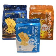 278g GOLDEN FUJI LOW SUGAR SODA CRACKER (MILK SALT/CAVIAR/CHEESE FLAVOUR) Gold FUJI LOW-SUGAR SODA Biscuits MILK SALT Flavor/CAVIAR Flavor/Thick CHEESE Flavor