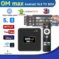OM MAX Smart Voice  equipped with Android 14.0 system, unlocks full channels + movies 5G WIFI + Blue