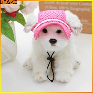 Litake Pet Dog Cat Hat Cute Bow Sunshade Cap Breathable Summer Uv Protection Sunhat With Adjustable Buckle Pets Supplies
