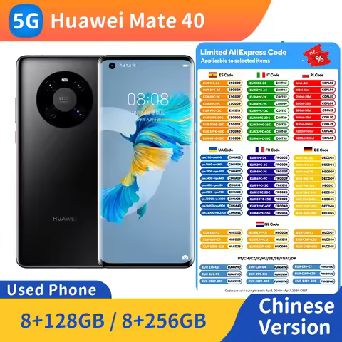 Huawei Mate 40 5g Smartphone 6.5-Inch Screen 50MP Camera 40W Charge HarmonyOS Original Used Phone