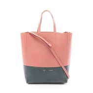 【二手】Celine CELINE Tote Bag Vertical Small Cabas 2WAY 189813 粉紅色/綠色皮革 Vertical Cabas Small 女士二手 A