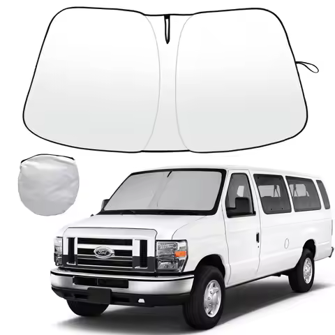 Windshield Sunshade for 1992-2025 Ford Econoline E-Series Van & Motorhome E-150 E-250 E-350 E-450 Su