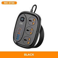 Moxom MX-ST35 / MX-ST36 PD20W QC18W PD+QC3.0 2M 9-IN-1 Fast Charge Universal Socket + USB & Type-C P