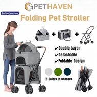【SG】BELLO Pet Stroller Double Dog Cat Pet Stroller Detachable Small and Medium Pet Stroller Foldable