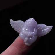 紫羅蘭翡翠彌勒佛天使項鍊 | 天然緬甸玉A貨翡翠 | 送禮