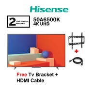 Hisense 50" 4K Android UHD TV 50A6500K A6500K Series Replace 50A6500H Television(FREE HDMI Cable +TV BRACKET)