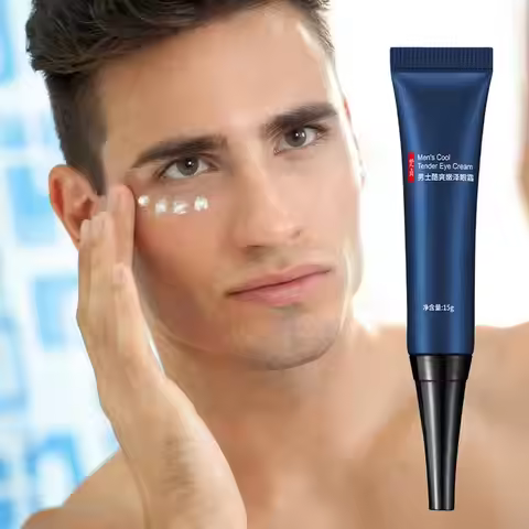 Men Eye Cream Caffeine Hyaluronate Cool Eye Gel Moisturizing Under Eye Cream For Dark Circles Puffin