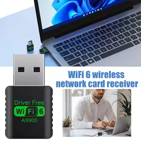 AX900M WiFi 6 USB Adapter Dual-Band 5GHz High-Speed 6th Gen Wireless Dongle Driver-Free Receiver & A