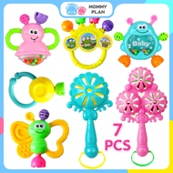 7Pcs Newborn Baby Toys Mainan Bayi Rattles Shaker Grab and Spin Rattle Musical Toy Set Baby Toys 0 1