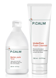 PCALM Calming Soothing Set Under Pore Gentle Foam Cleanser & Barrier Cycle Toner- Chamomile Azulene 