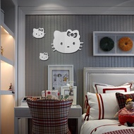 Mirror wall stickers Hello kitty three cat mirror stickers children bedroom decoration stickers