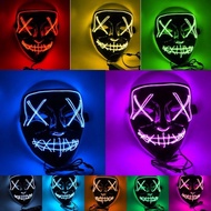 Halloween scary face LED mask neon lights horror mask Halloween horror nights led light up mask full face mask