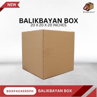 BOXPACKERS PH BALIKBAYAN BOX SINGLE WALL 20X20X20 INCH Kraft Corrugated Carton Shipping Box Regular